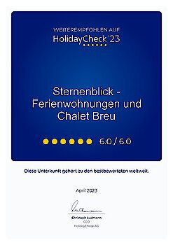 Recommended on HolidayCheck 2023